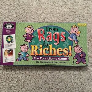 FROM RAGS to RICHES Fun Idioms Board Game Rare Vintage 2001 - Complete